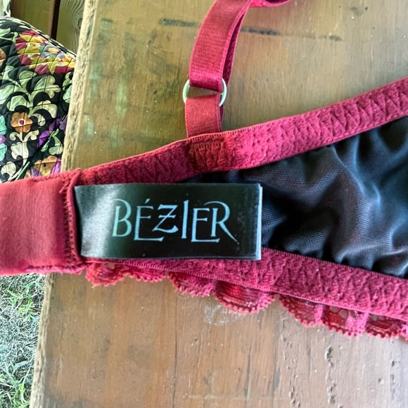 BEZIER  DARK RED LACE BRA NO PADDING, 34D - Picture 4 of 6